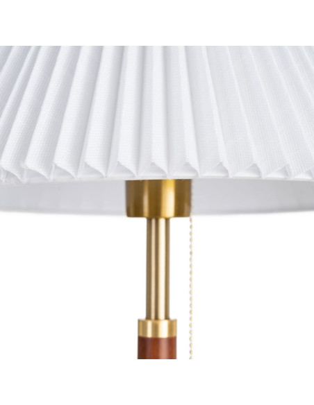 Lampe à poser marron et or en frêne, métal et tissu 31 x 31 x 50 cm Aurelia