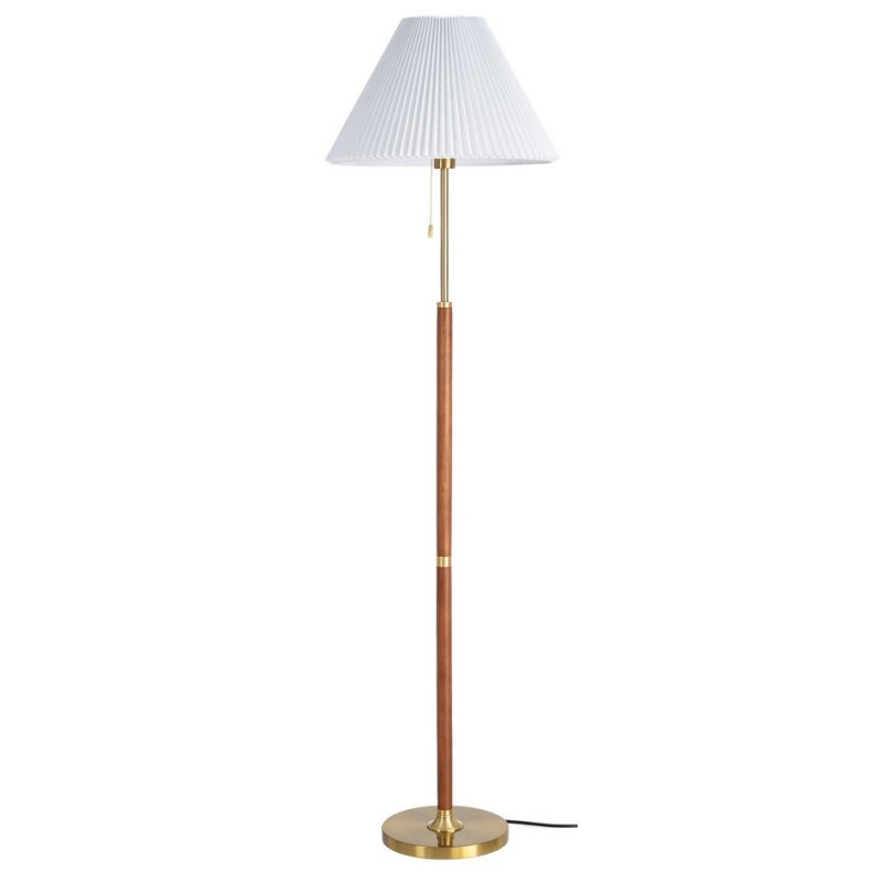 Lampadaire marron et or en frêne,...
