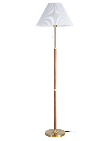Lampadaire marron et or en frêne, métal et tissu 44 x 44 x 57 cm Aurelia