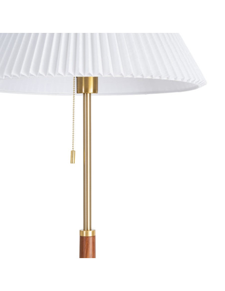 Lampadaire marron et or en frêne, métal et tissu 44 x 44 x 57 cm Aurelia