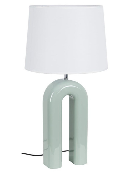 Lampe à poser vert sauge en MDF laqué et tissu 37,5 x...