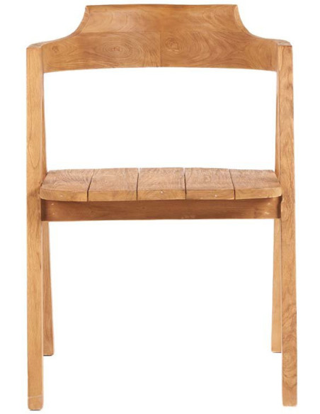 Chaise de jardin en bois de teck naturel 53 x 51 x 76 cm The Nihi Sumba