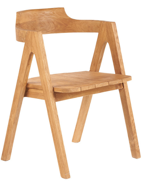 Chaise de jardin en bois de teck naturel 53 x 51 x 76 cm The Nihi Sumba