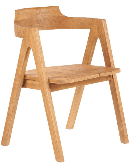 Chaise de jardin en bois de teck naturel 53 x 51 x 76 cm The Nihi Sumba