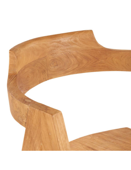 Chaise de jardin en bois de teck naturel 53 x 51 x 76 cm The Nihi Sumba