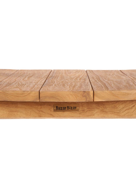 Chaise de jardin en bois de teck naturel 53 x 51 x 76 cm The Nihi Sumba