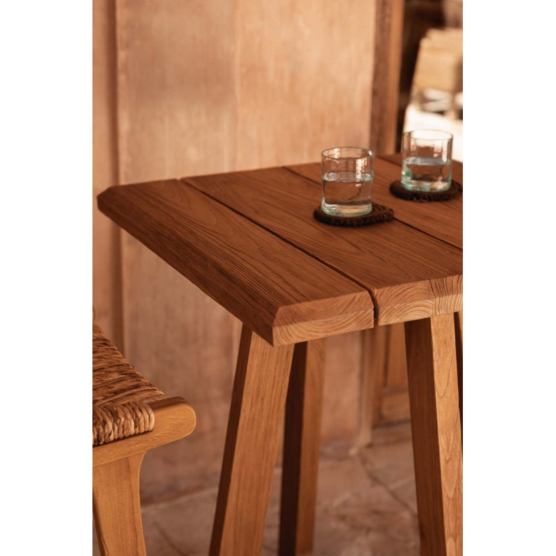 Table haute en teck naturel 70 x 70 x...
