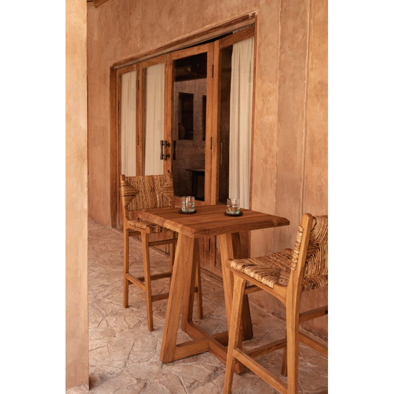 Table haute en teck naturel 70 x 70 x...