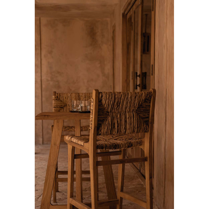 Table haute en teck naturel 70 x 70 x...