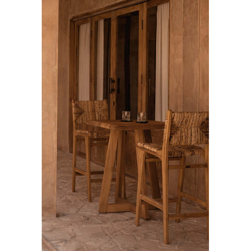 Table haute en teck naturel 70 x 70 x...