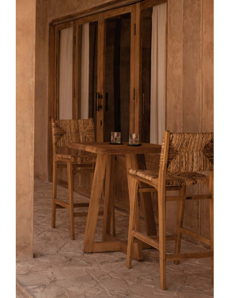 Table haute en teck naturel 70 x 70 x 100 cm The Cheers