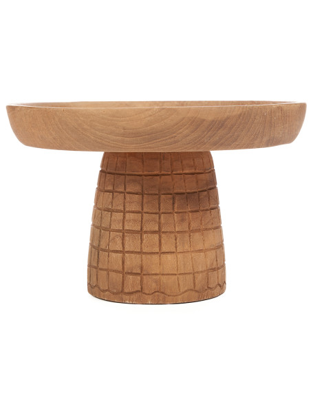 Plat à gâteau sur pied en bois naturel 24 x 24 x 16 cm The Kotak-Kotak