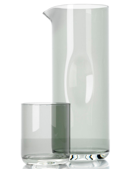 Pichet en verre fumé gris 11,5 x 11,5 x 26 cm The Grip