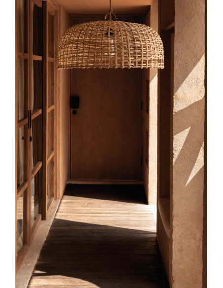 Suspension en rotin naturel 60 x 60 x 27 cm The Cloche