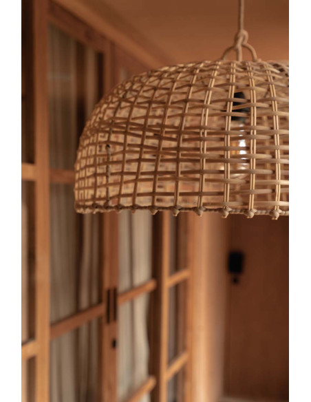 Suspension en rotin naturel 60 x 60 x 27 cm The Cloche