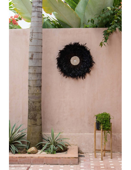 Décoration murale Jujuhat ronde en plumes noires 60 cm The Coastal