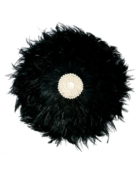 Décoration murale Jujuhat ronde en plumes noires 60 cm The Coastal