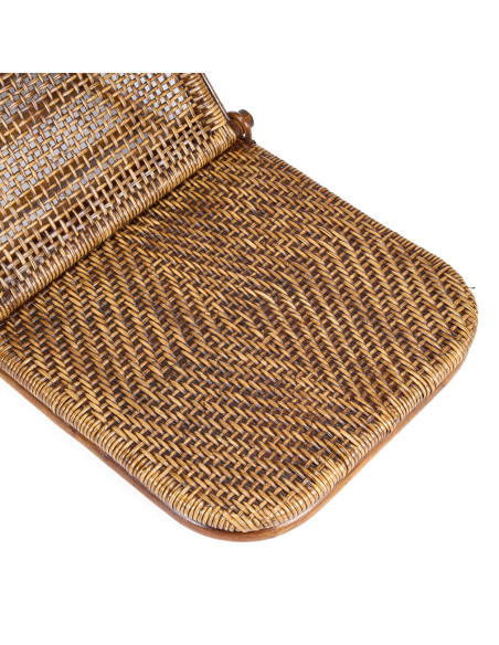 Chaise longue de sol en rotin noyer foncé 110 x 49 x 16 cm The Rattan
