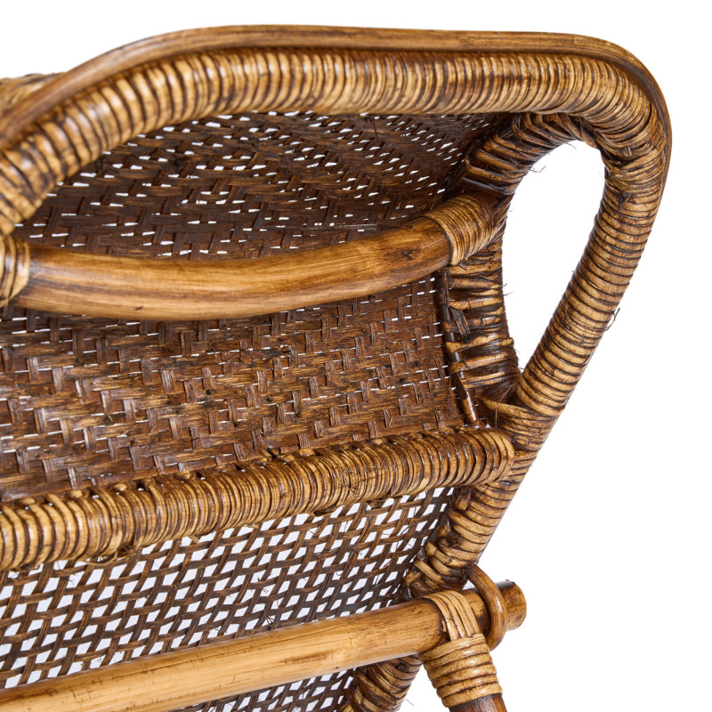 Chaise longue de sol en rotin noyer...