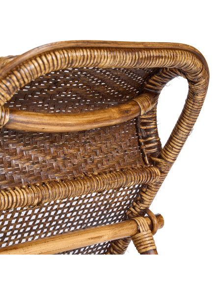 Chaise longue de sol en rotin noyer foncé 110 x 49 x 16 cm The Rattan