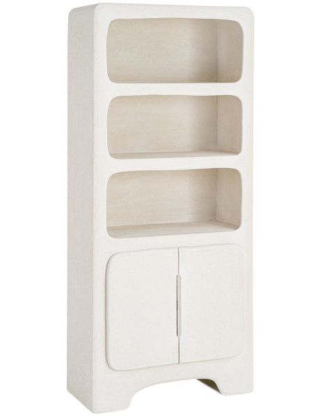 Bibliothèque blanche en MDF avec portes 80 x 35 x 180 cm Wilma
