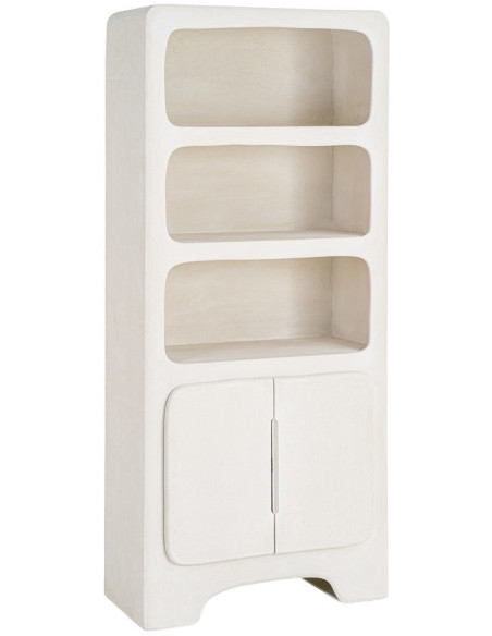 Bibliothèque blanche en MDF avec portes 80 x 35 x 180 cm Wilma