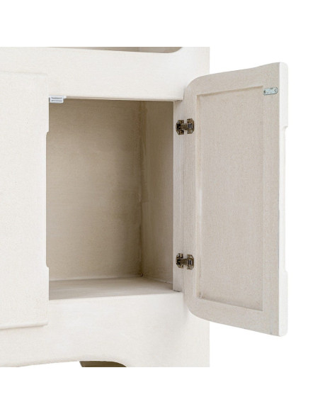 Bibliothèque blanche en MDF avec portes 80 x 35 x 180 cm Wilma