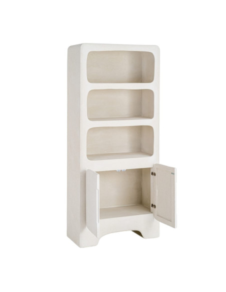 Bibliothèque blanche en MDF avec portes 80 x 35 x 180 cm Wilma