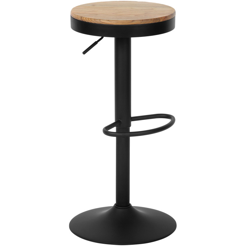 Tabouret de bar réglable bois d’orme...