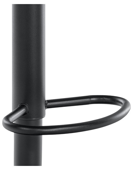 Tabouret de bar réglable bois d’orme naturel et métal noir 38,5 x 38,5 x 58 à 79 cm Arel