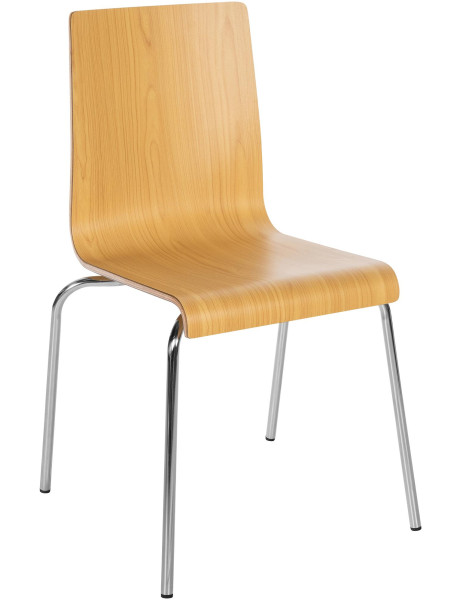 Chaise empilable naturelle en bois et métal chromé 49 x...