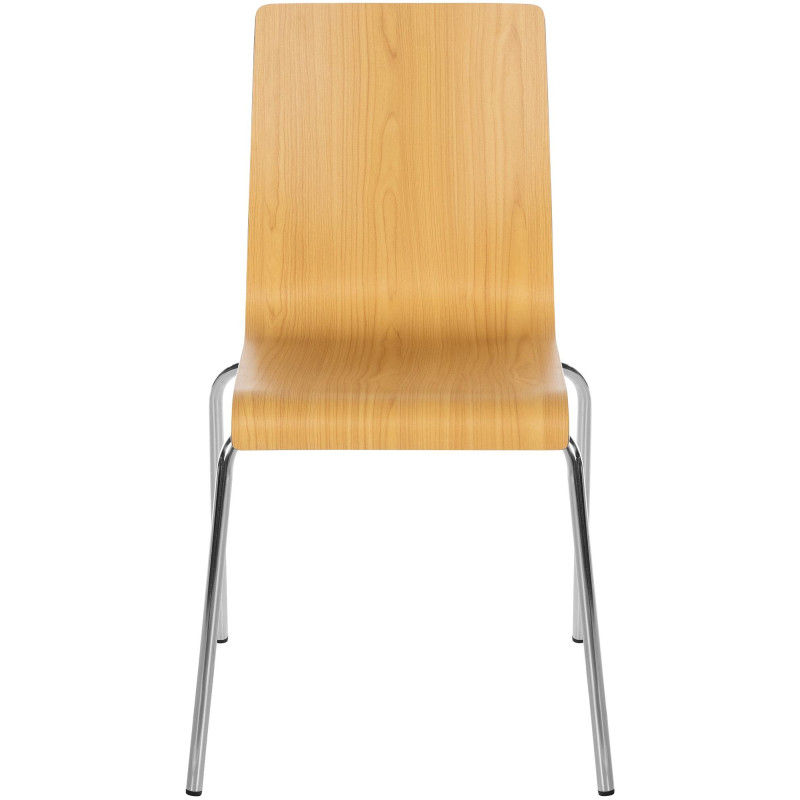 Chaise empilable naturelle en bois et...