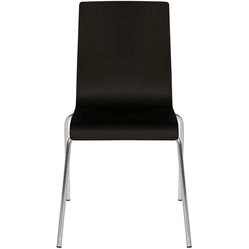 Chaise empilable noire en bois et...