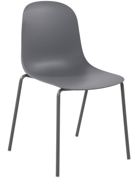 Salon de jardin 2 places gris foncé en plastique et métal 162 x 60 x 85 cm Hakan