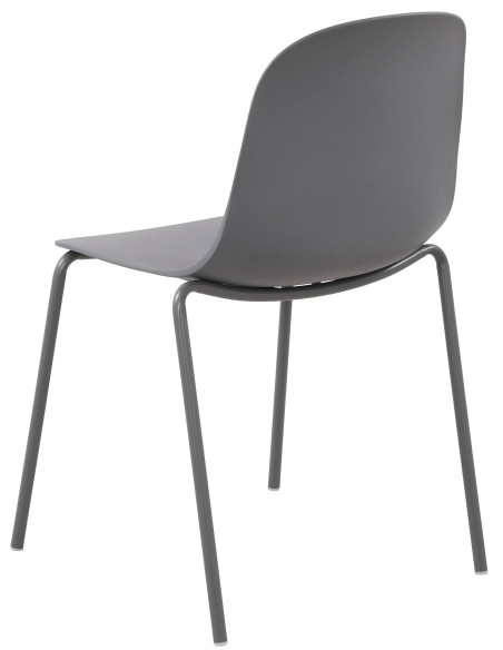 Salon de jardin 2 places gris foncé en plastique et métal 162 x 60 x 85 cm Hakan