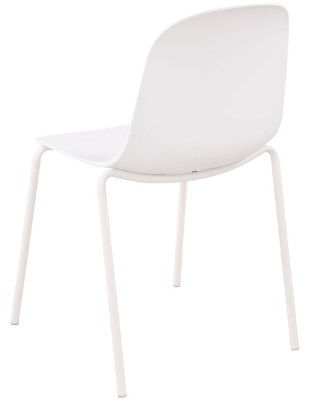 Salon de jardin 2 places blanc en plastique et métal 162 x 60 x 85 cm Hakan