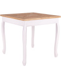 Table à manger carrée naturelle et blanche en bois 80 x 80 x 79 cm Xenia