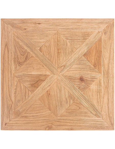 Table à manger carrée naturelle et blanche en bois 80 x 80 x 79 cm Xenia
