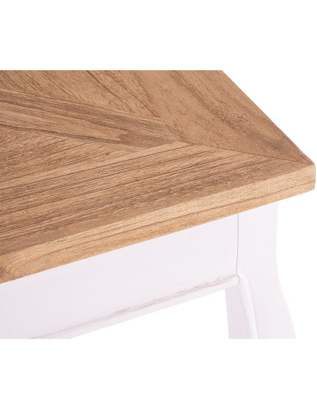 Table à manger carrée naturelle et blanche en bois 80 x 80 x 79 cm Xenia