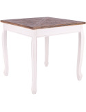 Table à manger carrée blanche et brun en bois 80 x 80 x 79 cm Xenia