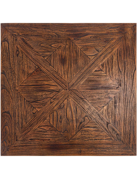 Table à manger carrée blanche et brun en bois 80 x 80 x 79 cm Xenia