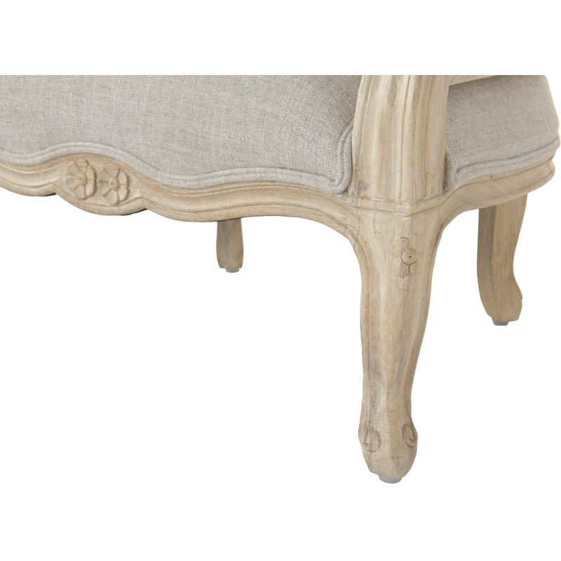 Fauteuil haut dossier naturel en bois...