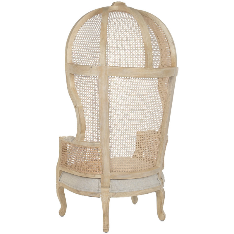 Fauteuil haut dossier naturel en bois...