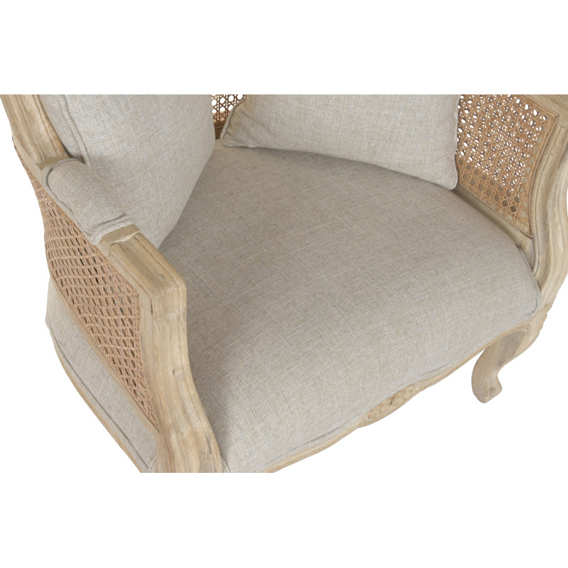 Fauteuil haut dossier naturel en bois...