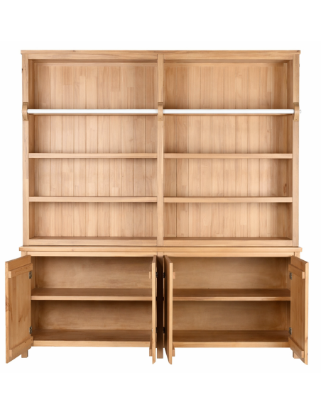 Bibliothèque avec échelle en pin naturel et métal 200 x 45 x 220 cm Manzanera