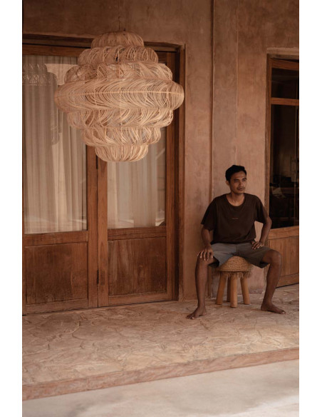 Suspension en rotin naturel 102 x 102 x 102 cm The Aurora Puff