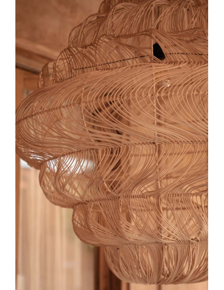 Suspension en rotin naturel 102 x 102 x 102 cm The Aurora Puff