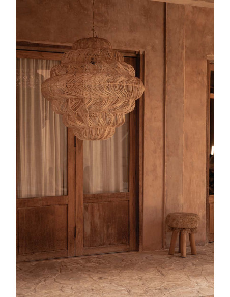 Suspension en rotin naturel 102 x 102 x 102 cm The Aurora Puff