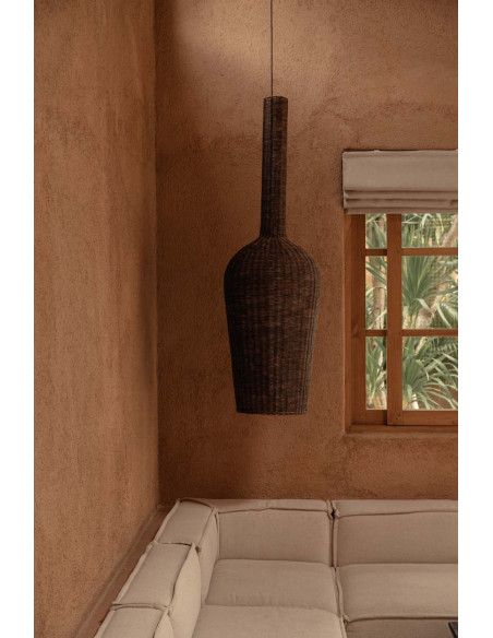 Suspension amphore en rotin noyer foncé 50 x 50 x 156 cm The Amphora