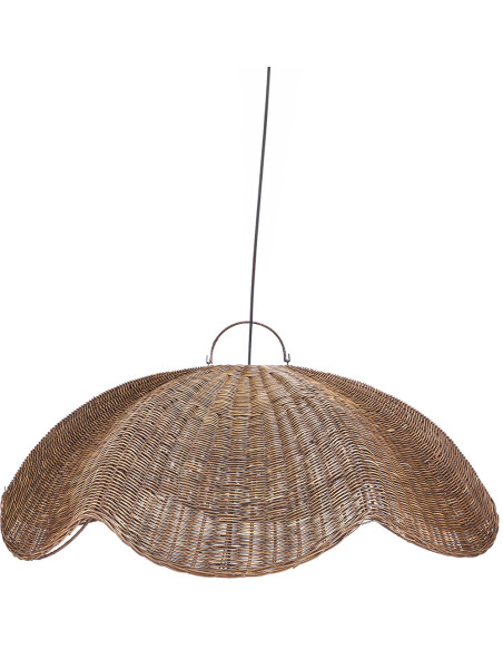 Suspension ondulée en rotin noyer foncé 103 x 103 x 40 cm The Wave
